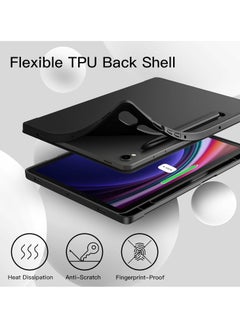 DUSALA Case for Samsung Galaxy Tab S9 11 Inch with S Pen Holder, Soft TPU Tri-Fold Stand Protective Tablet Cover, Support S Pen Charging, Auto Wake/Sleep  - Image 4