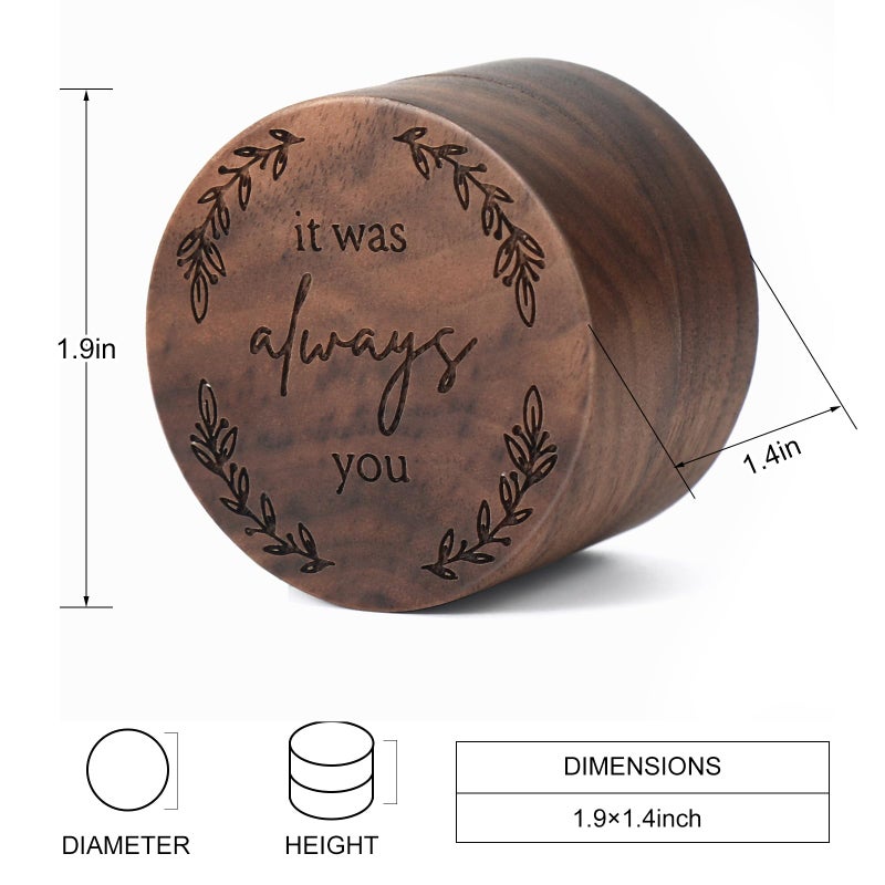Drnilui Ring Box, Wooden Ring Box for Wedding Ceremony Ring Bearer Box, Engagement Ring Holder Gift for Anniversaries day, Birthday Gift - Image 2