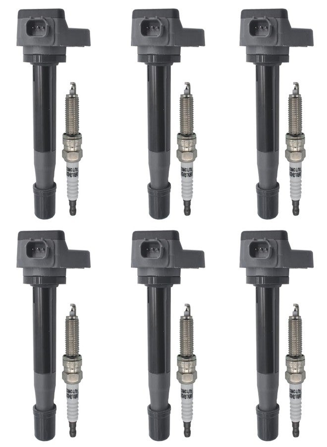 Autowxjq Ignition Coil Iridium Spark Plugs Set of 6pcs UF603 C1624 Compatible with Honda Pilot Accord Odyssey Ridgeline Acura MDX RDX TSX ZDX RL TL TSX 3.5L 3.7L V6 - Image 1