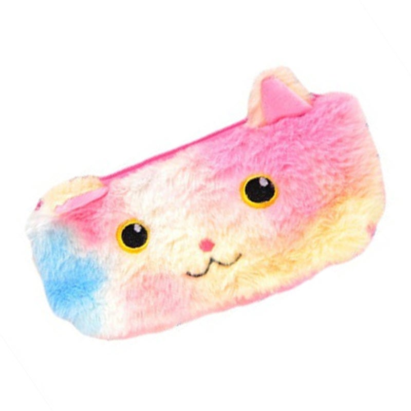 Plush Pencil Case: Laser Cute Cat Shape Soft Plush Material - High Capacity Multifunctional Durable Pouch for Kids Students Home Office Use - Image 4