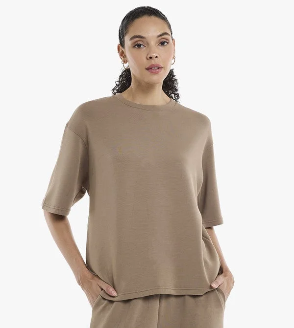 بي سي بي جي BCBG Modal Poly Round Neck T Shirt
