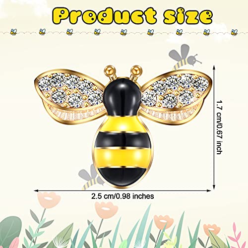 Hicarer 50 Pcs Bee Charms for Crafts, Bee Pendants, Enamel Alloy Honeybee Rhinestone Embellishments, Self Adhesive Painted Decorations for Jewelry Making Handmade DIY - Image 2