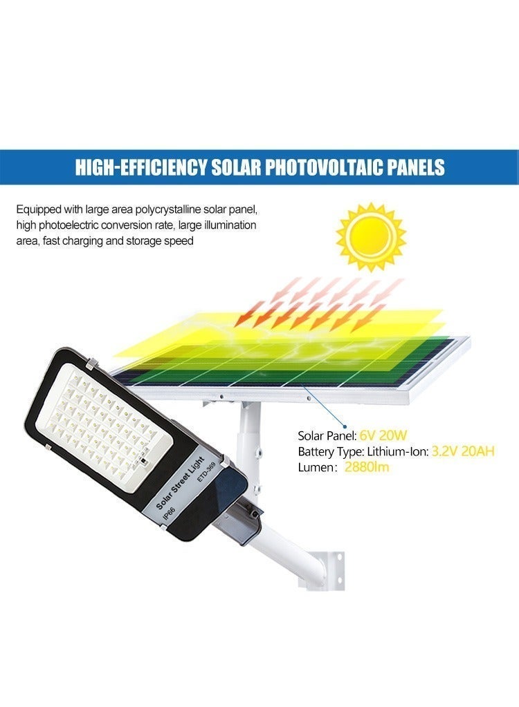 73Hours 500W High-Brightness Solar Floodlight | IP66 Waterproof | Intelligent Light Control | CREE LED, Suitable for Outdoor Lighting - Image 4
