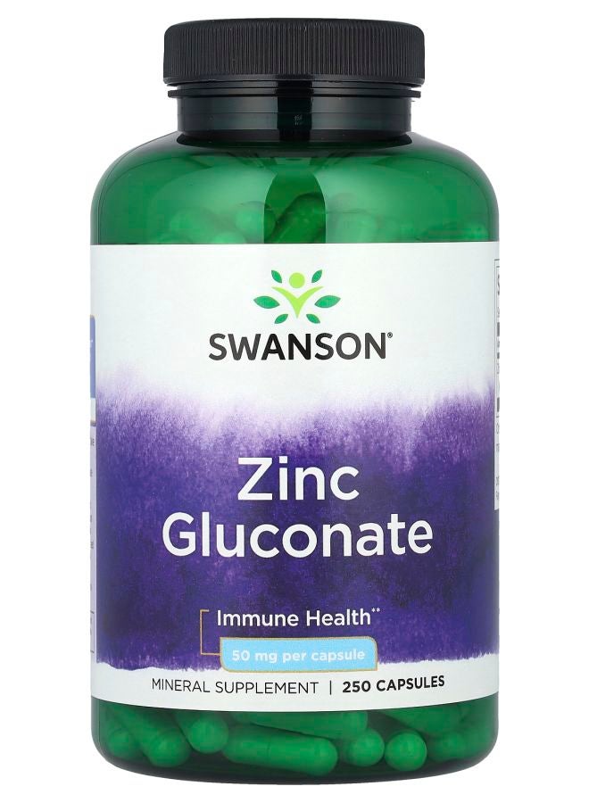 Zinc Gluconate 50 mg 250 Capsules