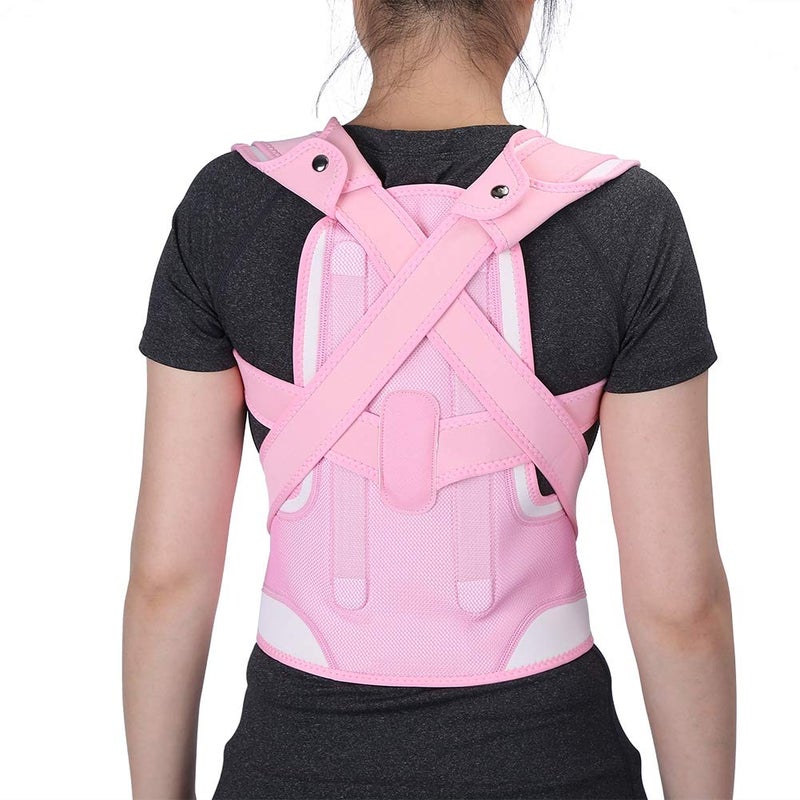 woobles 4size Pink Back Braces for Kids - Back Waist Shoulder Supporting Posture Correction Belt,posture Corrector for Children,Improve Slouch, Prevent Humpback and Relieve Back Pain(L) - Image 1