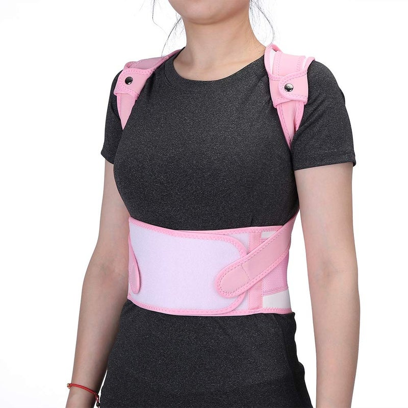 woobles 4size Pink Back Braces for Kids - Back Waist Shoulder Supporting Posture Correction Belt,posture Corrector for Children,Improve Slouch, Prevent Humpback and Relieve Back Pain(L) - Image 3