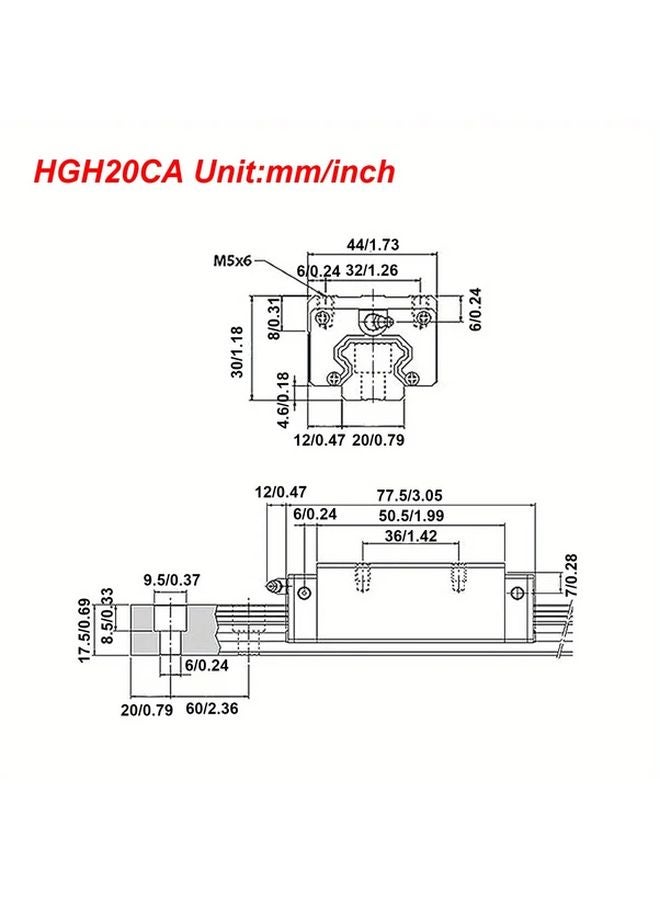 HGH20CA Linear Slide Rail Guide With Square Block Bearing For CNC Router Lathe Mill - Image 4