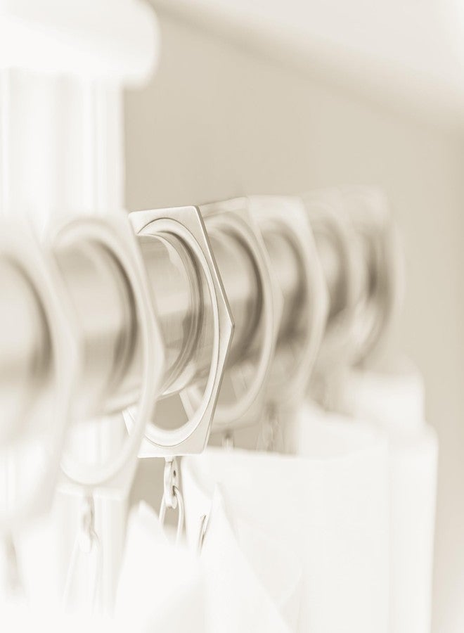 BlastHome® Luxury Curtain Rings - Premium Metal with Quiet, Smooth Nylon Inserts - Pinhooks and Clips Included - 1 1/2" Inside Diameter - 18 Pack for Two Curtain - Brushed Nickel - Image 5