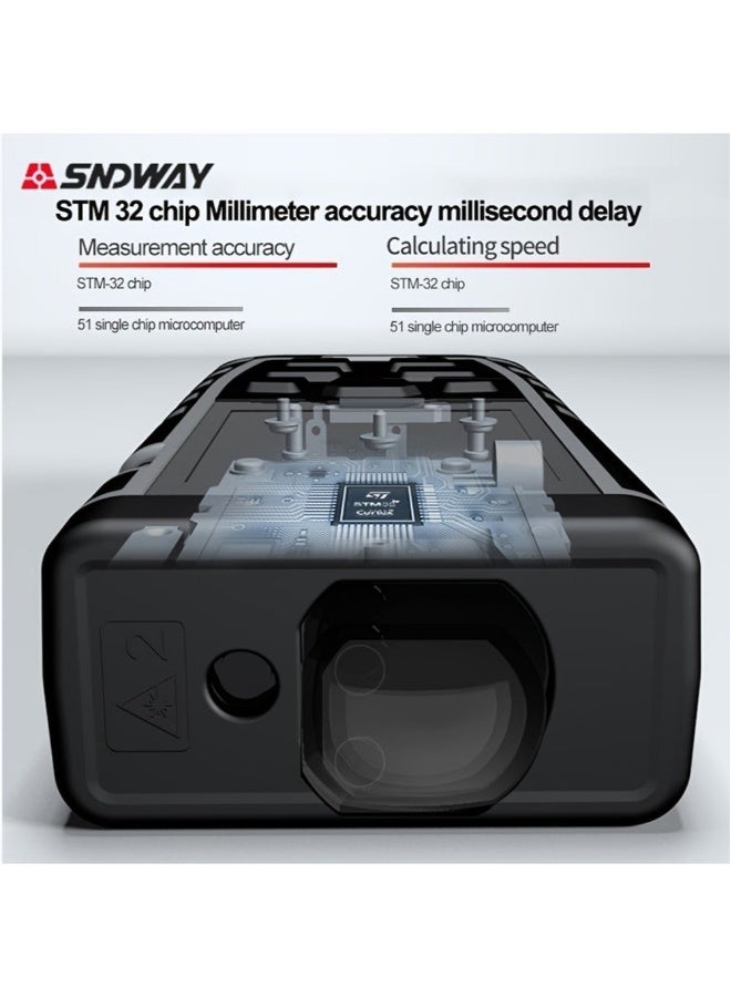 SNDWAY Laser Measure 100M, Ft/in/M Unit Switch Digital Laser Tape Measure with Bubble Level Laser Measurement Tool, LCD Backlit Laser Distance Meter, Rangefinder Pythagorean Mode Area and Volume Measuring - Image 3