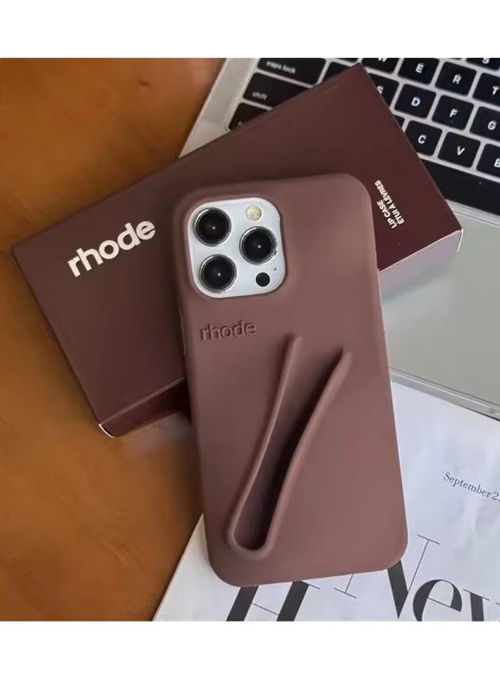 rhode Silicone Lip Holder for Cell Phone, Lip Gloss Adhesive Sleeve for Phone, Lip Holder Stick-on Phone Case, Back Stick On Holder for iPhone Phones（Espresso） - Image 4