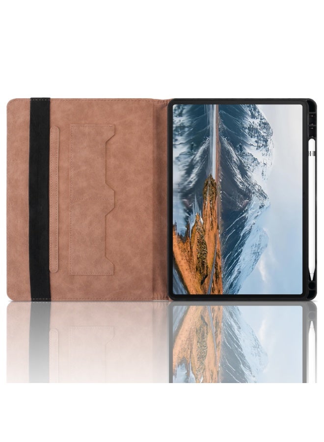 Suitable for 2024 new HONOR Pad X8A protective case, brown leather with pen slot and card slot - Image 3