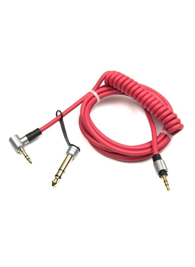 Sqrmekoko - Replacement Extension Aux Auxiliary Audio Cord Cable Wire Compatible with Beats by Dr Dre Pro/Detox Edition Headphones (Red) - Image 1