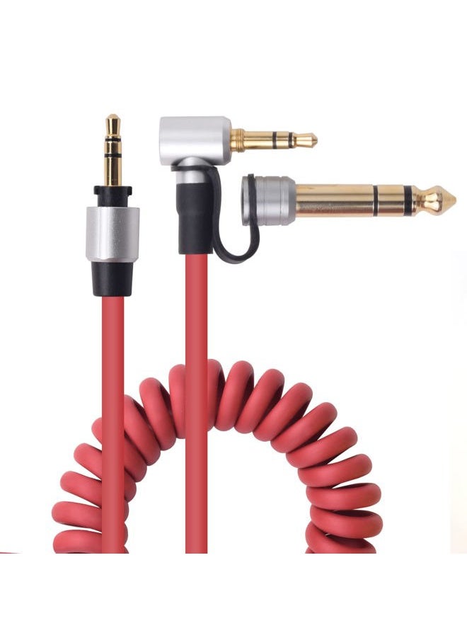 Sqrmekoko - Replacement Extension Aux Auxiliary Audio Cord Cable Wire Compatible with Beats by Dr Dre Pro/Detox Edition Headphones (Red) - Image 1