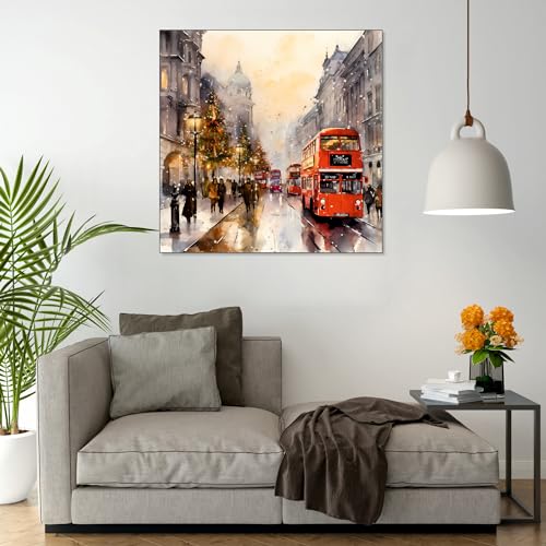 The Castle Decor Vintage Abstract Painting with Frame Big Size (24X24) Wall Art for Living Room, Bedroom, Drawing Room, Hotels-Wooden Framed-Digital Painting - Image 3
