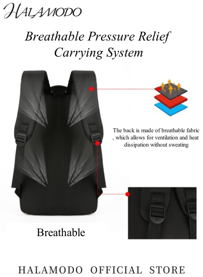 HALAMODO 3PCS Laptop Bag Sets Large Capacity Laptop Backpack with USB Charging Port 15.6inch Office Laptop Work Bags Business Backpack for Men Women - Image 4