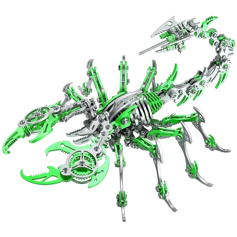 OreilleStar 3D Metal Scorpion Puzzles for Adults 3D Puzzles Metal Model Kits to Build DIY Assembly Mechanical Puzzle Building Block Toys with Tool Brain Teaser Craft for Home Decor Metal ScorpionGreen - Image 3