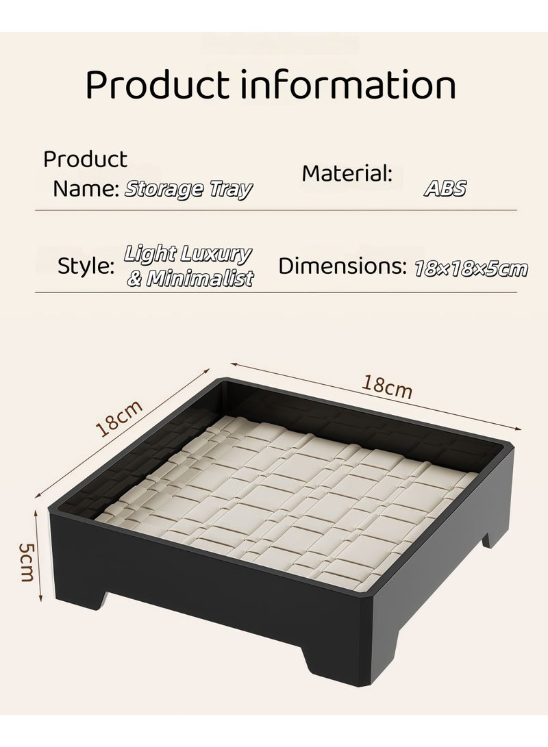 XiuWoo Decor Platter,Storage Tray,PVC leather,Rectangle Serving Tray,Entrance Storage Plate,Basket Serving Tray, for Storage Makeups,Jewelry,Decorative Accessory,for Home, Living Room, Bathroom, Housewarming/Gift - Image 2