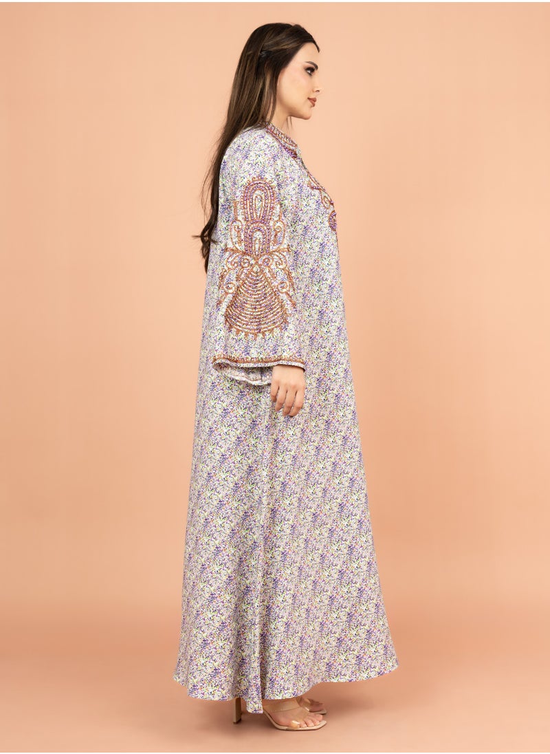 اكسا جلابية كرستال انيقة IK1010 بنفسجي  - Image 3