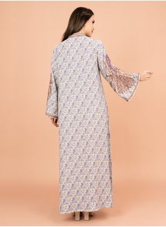 IKKXA Crystal and Thread Elegance Jalabiya IK1010 Purple  - Image 4