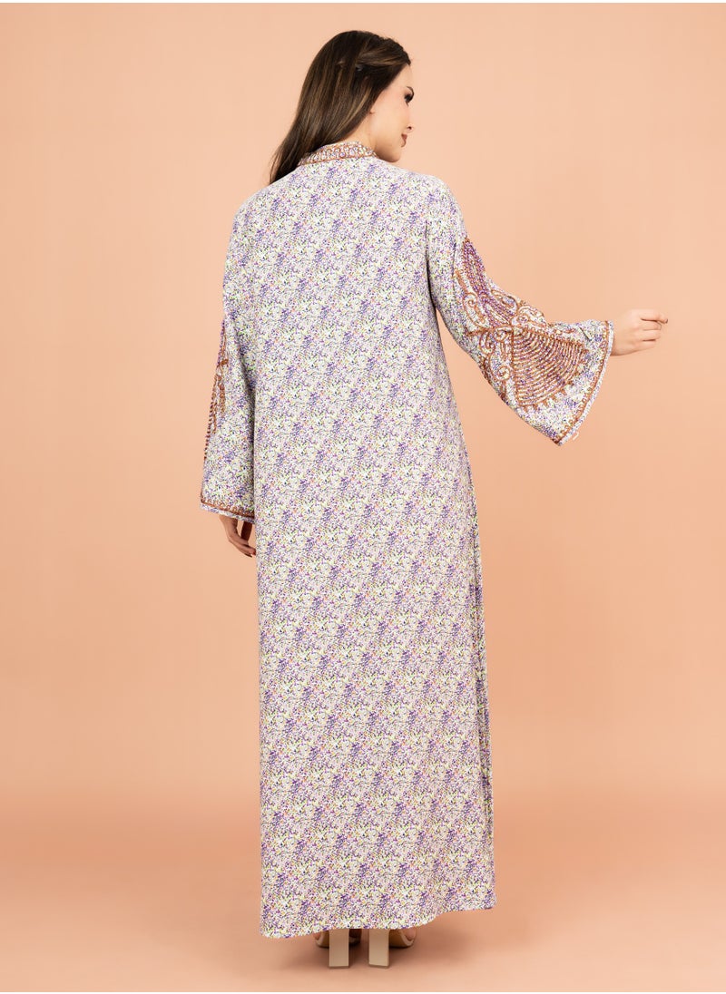 اكسا جلابية كرستال انيقة IK1010 بنفسجي  - Image 4