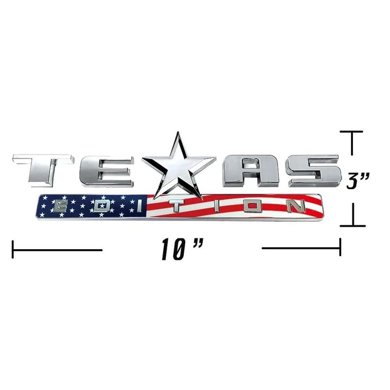 Generic Texas Edition - American Flag- 3M Stick On Emblem Badge (Set of Two) FITS GMC Sierra Chevy Silverado Sierra Suburban Tahoe Ford F150 Dodge Ram Nissan Titan Truck - Image 3