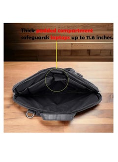 Bagneeds Croco PU Leather Laptop Messenger Bag for Men and Women, Black (RV1J)  - Image 5