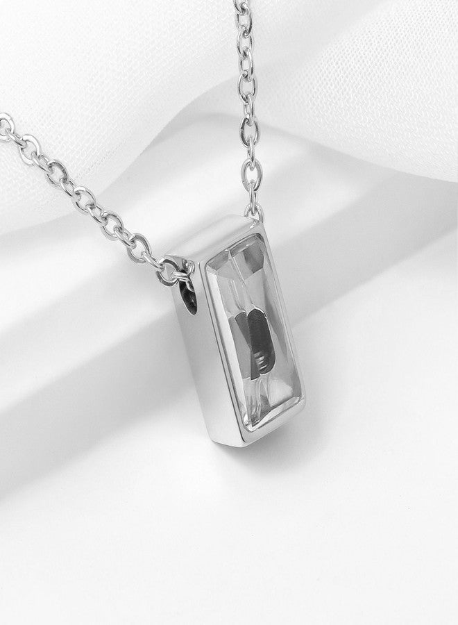 RIPFEVURN Cremation Jewelry Tiny Glass Cube Urn Necklaces for Ashes for Women Men Stainless Steel Small Urn Locket for Human Ashes Holder Memorial Keepsake Pendant, 0.1 x 0.51 x 0.59 inches, Stainless - Image 4