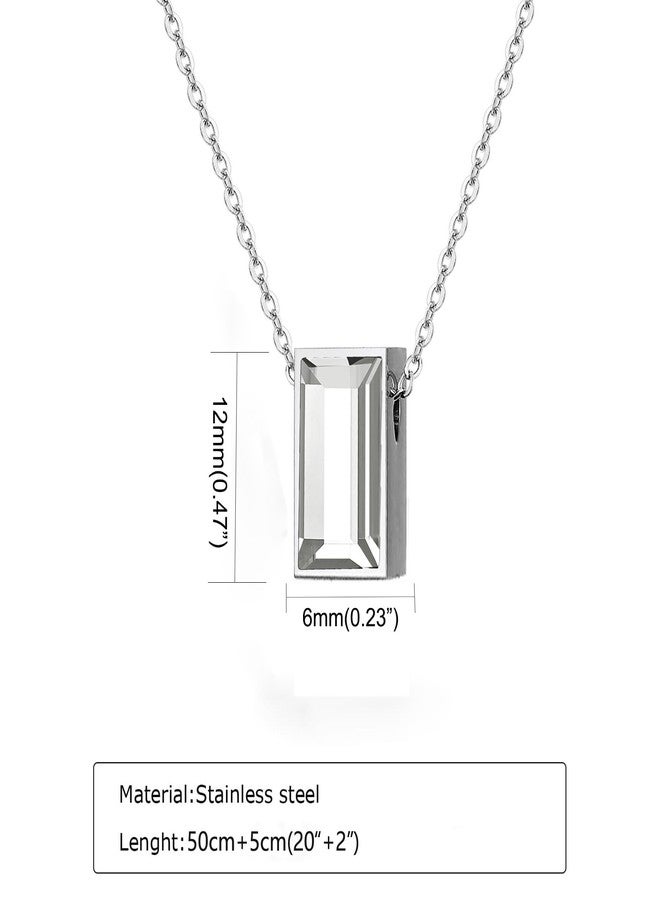 RIPFEVURN Cremation Jewelry Tiny Glass Cube Urn Necklaces for Ashes for Women Men Stainless Steel Small Urn Locket for Human Ashes Holder Memorial Keepsake Pendant, 0.1 x 0.51 x 0.59 inches, Stainless - Image 2