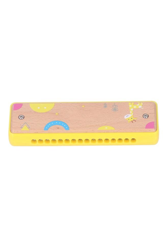 Thoraya Kids 16 Hole Wooden Harmonica Music Education Harmonicas Musical Instrument for Beginners Yellow  - Image 5