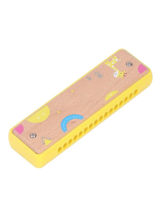 Thoraya Kids 16 Hole Wooden Harmonica Music Education Harmonicas Musical Instrument for Beginners Yellow  - Image 4