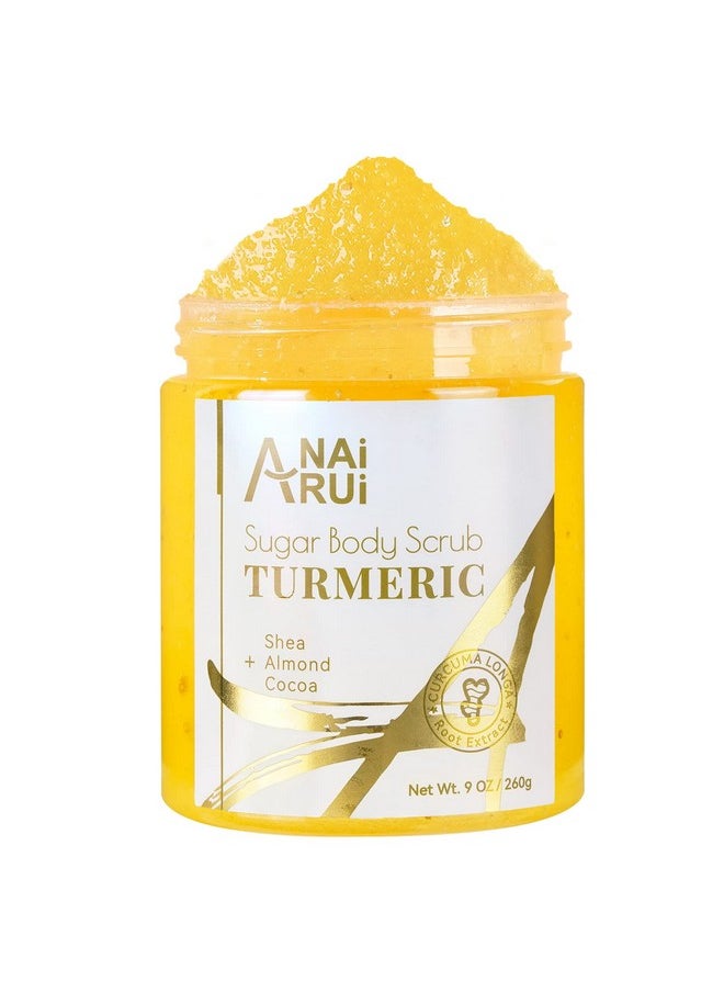 ANAI RUI - Turmeric Body Scrub For Dark Spots Sugar Scrub For Exfoliating Smoothing Hydrating Skin Turmeric Body Scrub Exfoliator 9 Oz - Image 1