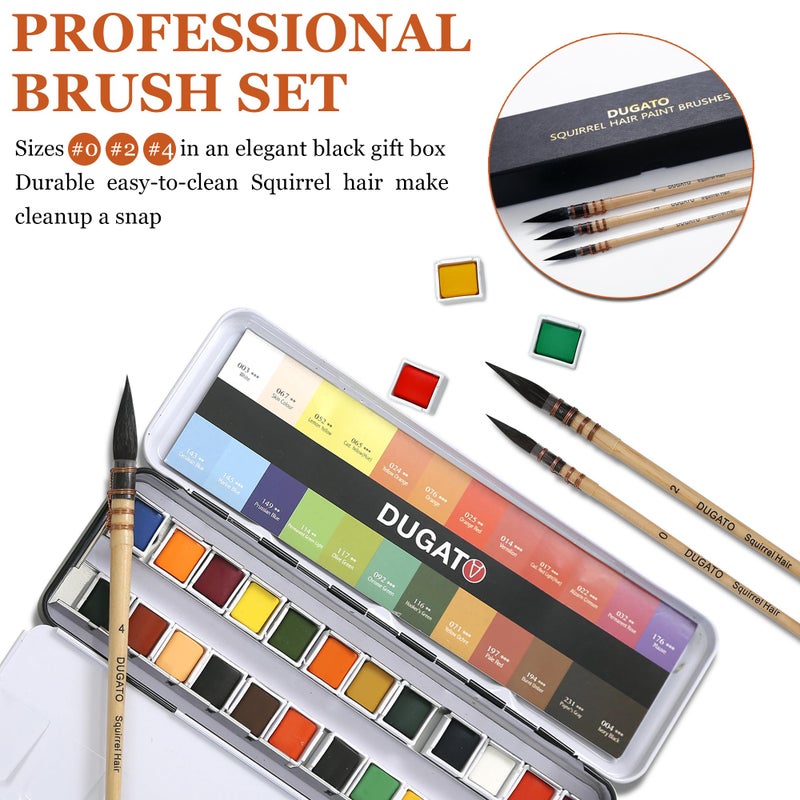 DUGATO Professional Watercolor Squirrel Hair Paint Brushes by DUGATO, Mop Round Fine Tip Detail Paintbrush Set for Art Painting, Gouache, Fine Detailing, Acrylic, Gouache, Oil (3 Brushes) - Image 5