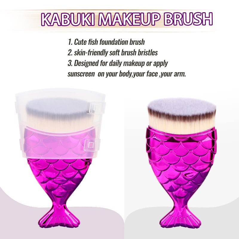 UNIMEIX Sunscreen Brush for Face Kabuki Brush Sunscreen Applicator for Kids Foundation Makeup Brushes for Liquid Foundation Powder Cream Contour Buffing Stippling Blending - Image 4