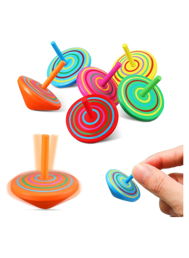 Colorful Wooden Spinning Tops, Mini Handmade Flip Wood Gyroscopes Tops, Assorted Color Painted Novelty Tops for Toddlers, Party, Family Games, Party Favors Kids -20pcs Random Color - Image 1