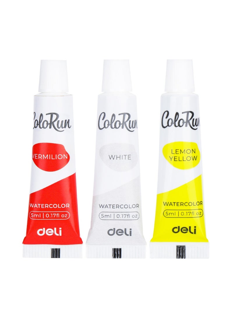 Deli 24-Piece Watercolour Tube Set 5ml Content With A Paint Brush - Image 3