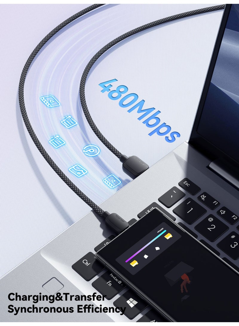 Essager 7A 100W USB-C Fast Charging Cable – USB-A to USB-C – PD3.0/QC3.0 – Nylon Braided – for Samsung, Huawei, Xiaomi, HONOR, OPPO, VIVO, Realme (White, 2 meter) - Image 4