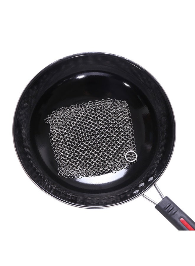 منظف الحديد الزهر فرشاة تنظيف من الفولاذ المقاوم للصدأ للمقالي المسبقة التتبيل قدر من الفولاذ المقاوم للصدأ حامل مقلاة من الحديد الزهر تنظيف في غسالة الأطباق - Image 3