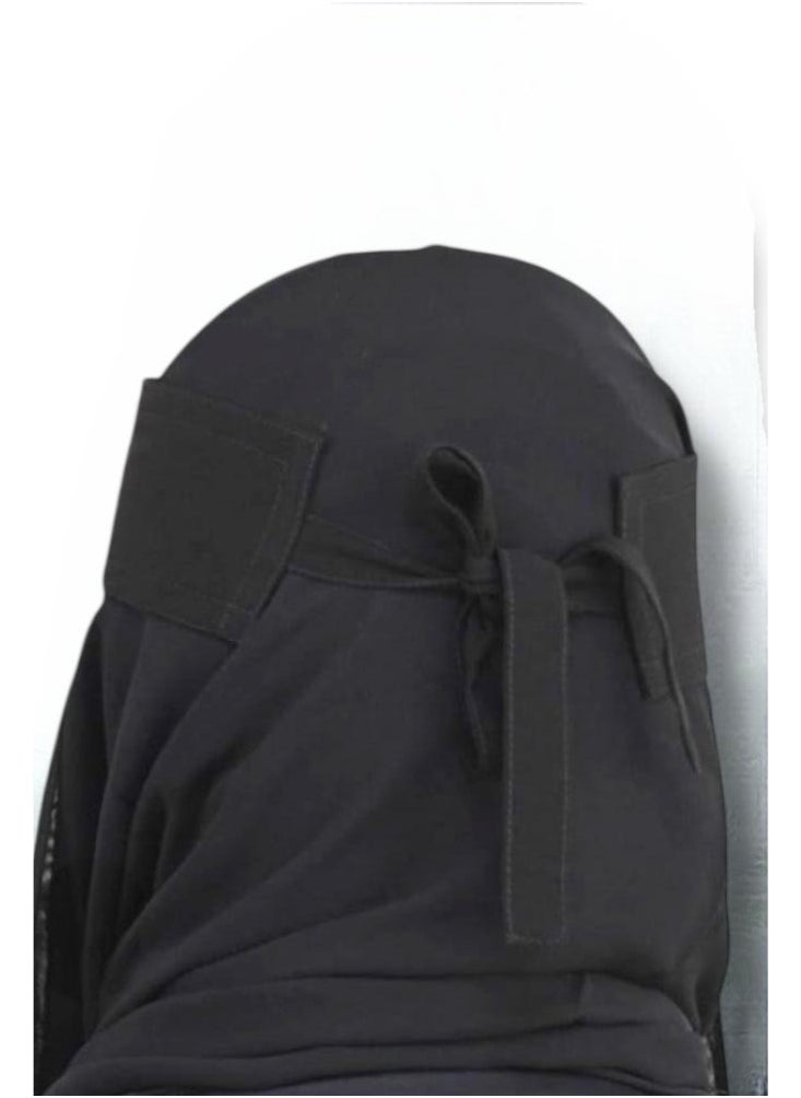BHNS - 2 8" Straight Elastic Reinforced Middle Niqabs - Tagless women's elastic reinforced niqab with soft, high-quality fabric, comfortable and light on the skin, slip-resistant, washable, perfect for everyday and special occasions - Image 1