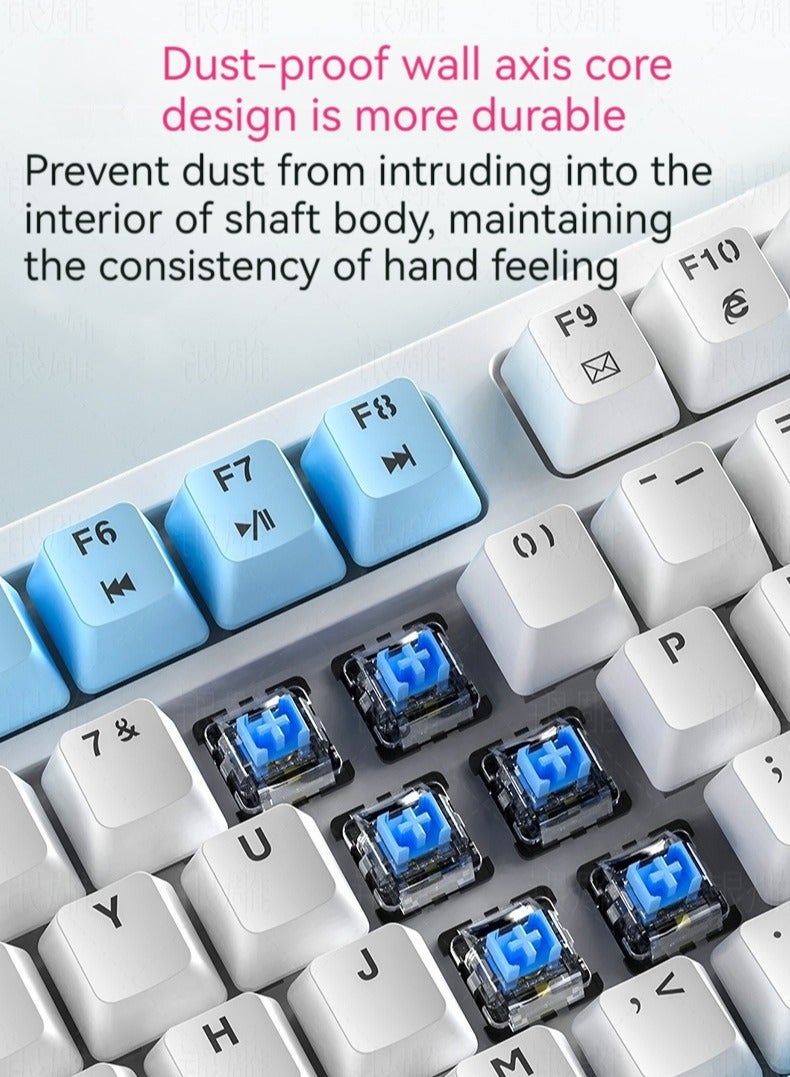 New K700 luminous mechanical keyboard gaming keyboard multi-function knob 96-key wired color matching computer keyboard