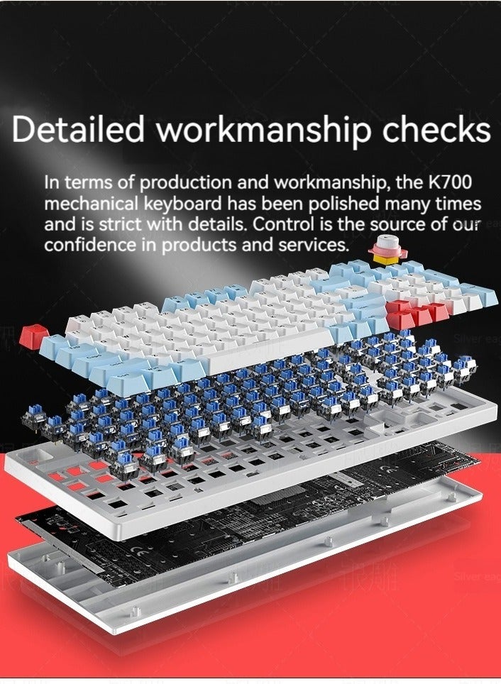 New K700 luminous mechanical keyboard gaming keyboard multi-function knob 96-key wired color matching computer keyboard