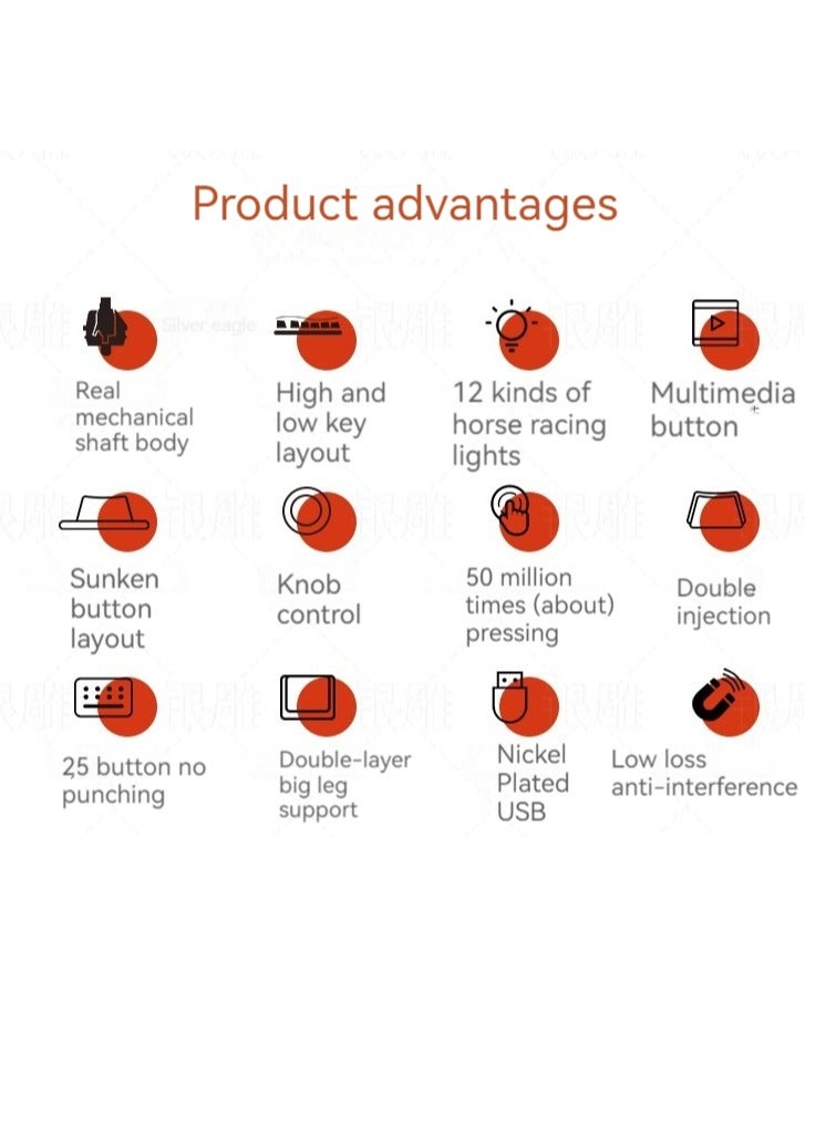 New K700 luminous mechanical keyboard gaming keyboard multi-function knob 96-key wired color matching computer keyboard