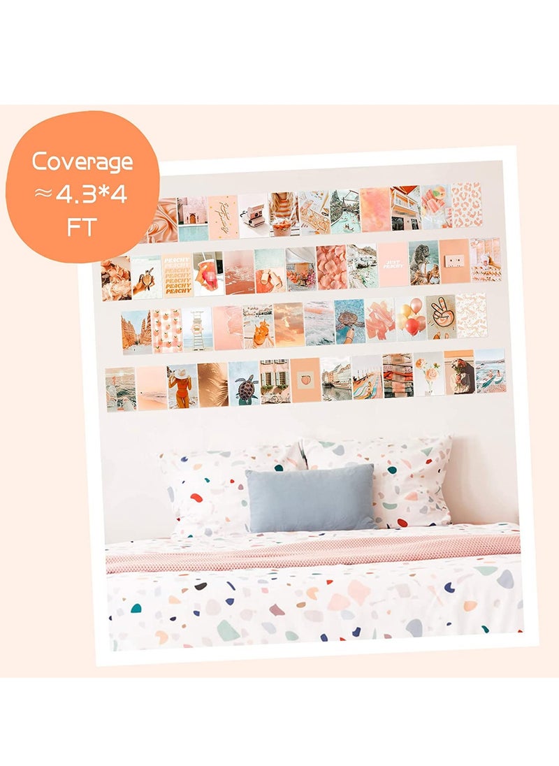 Generic - Boho Style Wall Collage Set 50 Peach Beach Prints for Teal Room Decor Aesthetic Art for Girls' Dorm VSCO Photo Display - Image 1