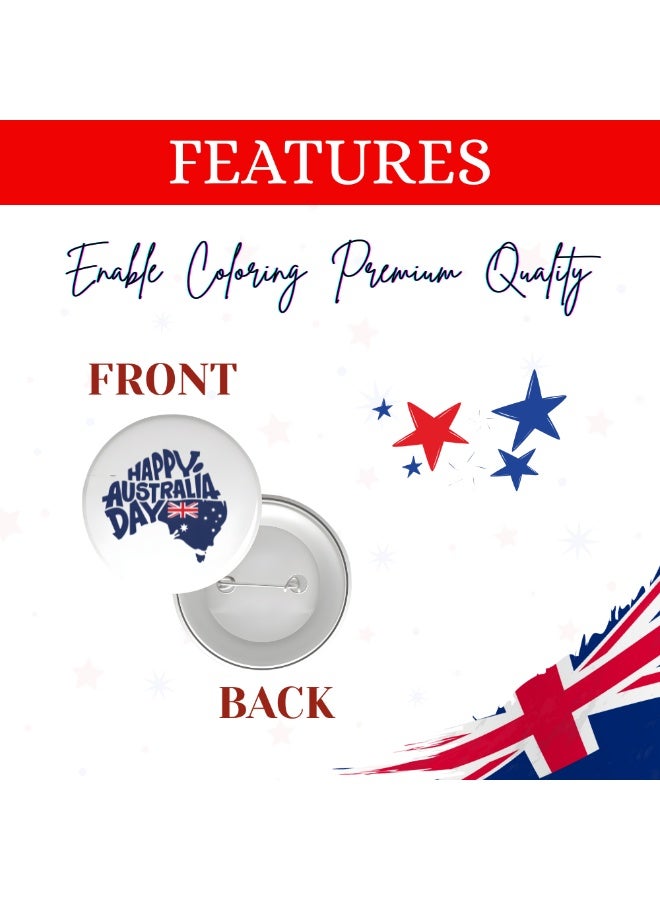 PRINTSHOP4ME Australia Day Button Badge For Jackets-Bags And Backpacks-Australia Day Pin Badge-Perfect For Parties And Events-Celebrate The Australia Day - Image 2