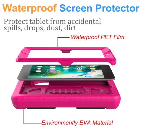 BMOUO Case for iPad Mini 1 2 3, iPad Mini 1/2/3 Case for Kids - Built-in Screen Protector, Shockproof Lightweight Hard Cover Handle Stand Kids Case for iPad Mini 1st 2nd 3rd Generation, Rose - Image 3