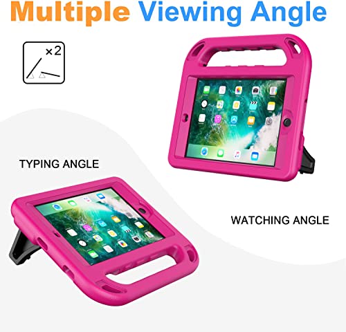 BMOUO Case for iPad Mini 1 2 3, iPad Mini 1/2/3 Case for Kids - Built-in Screen Protector, Shockproof Lightweight Hard Cover Handle Stand Kids Case for iPad Mini 1st 2nd 3rd Generation, Rose - Image 5