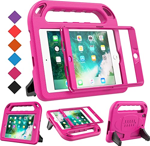 BMOUO Case for iPad Mini 1 2 3, iPad Mini 1/2/3 Case for Kids - Built-in Screen Protector, Shockproof Lightweight Hard Cover Handle Stand Kids Case for iPad Mini 1st 2nd 3rd Generation, Rose - Image 1