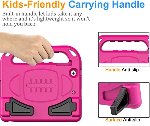 BMOUO Case for iPad Mini 1 2 3, iPad Mini 1/2/3 Case for Kids - Built-in Screen Protector, Shockproof Lightweight Hard Cover Handle Stand Kids Case for iPad Mini 1st 2nd 3rd Generation, Rose - Image 4