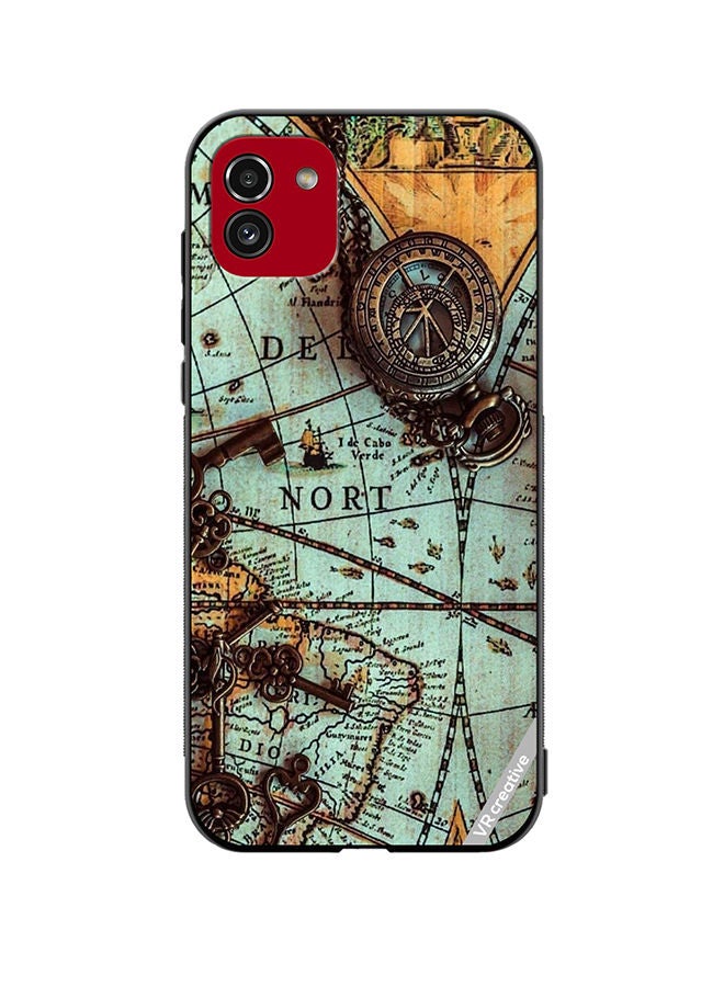 VR CREATIVE Protective Case Cover For Samsung Galaxy A03 Compas Design Multicolour - Image 1