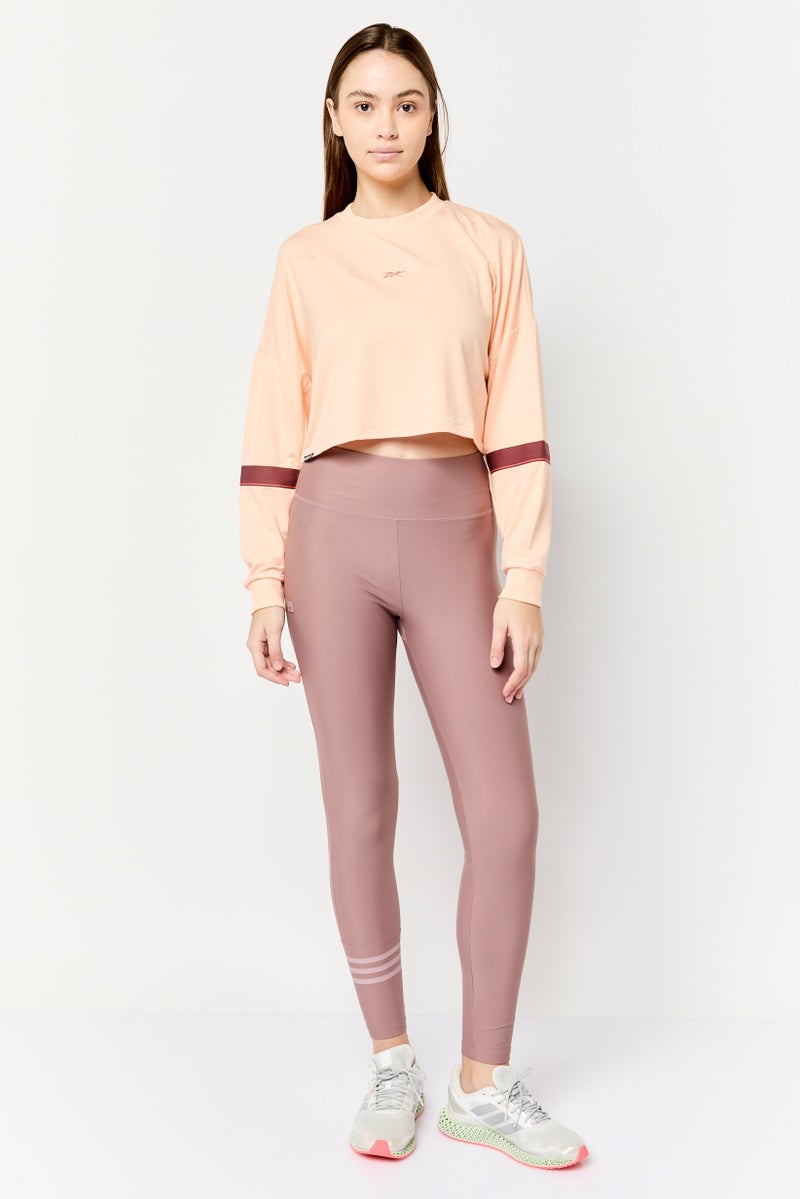 Reebok Women Sportswear Fit Long Sleeve Outdoor Crop Sweatshirt, Peach - Image 4