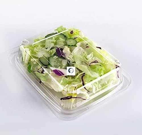 Adaamya� - Hinged PET (Transparent Plastic) Rectangular Reusable Container for Sugar, Cake, Fruits, Salad, Meat, Chocolate Storage for Kitchen, Outdoor, Travel - Pack of 25 Pcs (300 ML) - Image 5